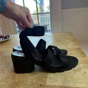 Steve Madden Haidar Black Women's Sandals 9.5